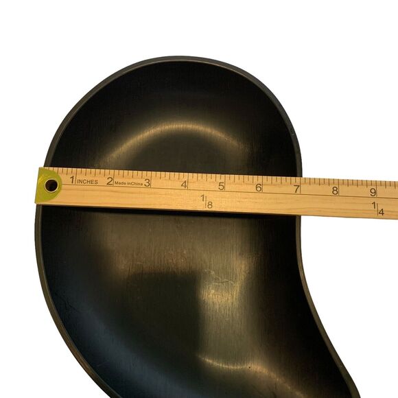 Vintage MCM Black Grainware Kidney Dish Bowl Catch-All Tabletop Snacks Modern - Picture 8 of 9
